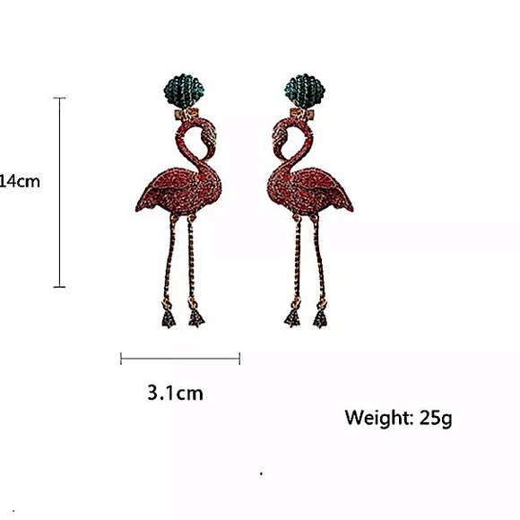 Flamingo Crystal Zircon Earrings - Picture 5 of 5